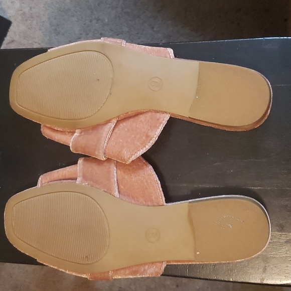 Velour Jeweled Open Toe Slides - Picture 3 of 6